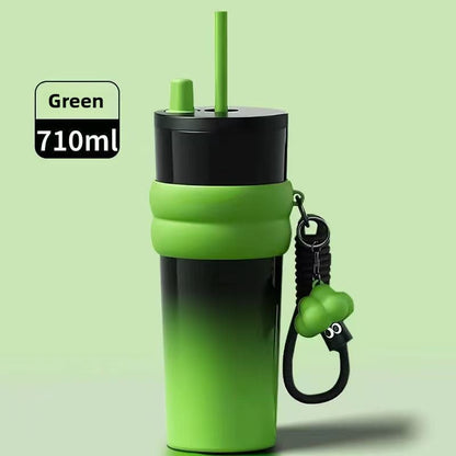 Ice Bully Car Thermos Cup – Ceramic-Lined, Large Capacity with Straw
