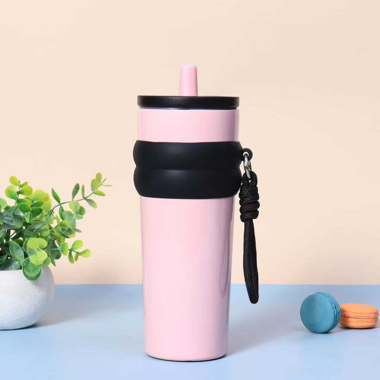 Ice Bully Car Thermos Cup – Ceramic-Lined, Large Capacity with Straw