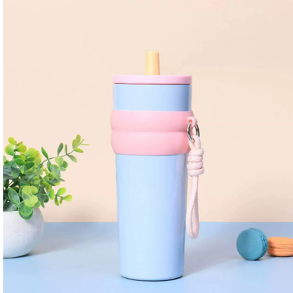 Ice Bully Car Thermos Cup – Ceramic-Lined, Large Capacity with Straw