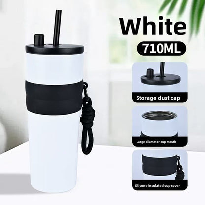 Ice Bully Car Thermos Cup – Ceramic-Lined, Large Capacity with Straw