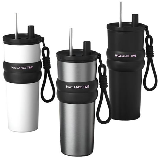 Ice Bully Car Thermos Cup – Ceramic-Lined, Large Capacity with Straw