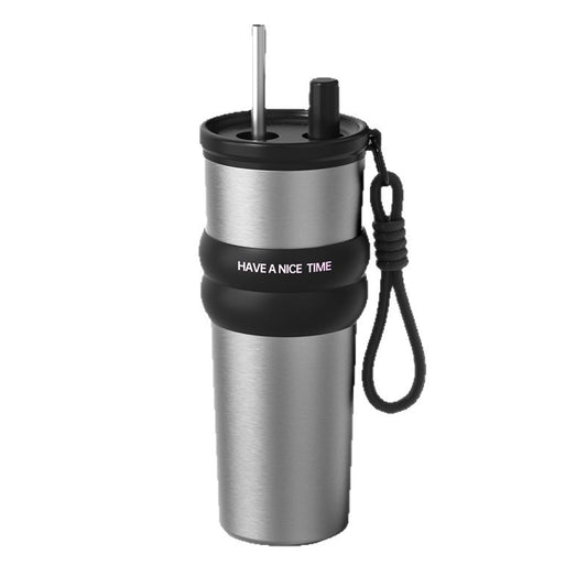 Ice Bully Car Thermos Cup – Ceramic-Lined, Large Capacity with Straw