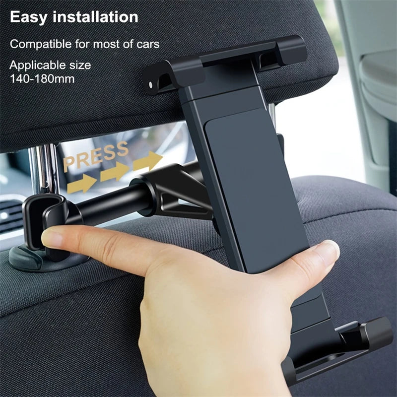 Universal Car Tablet Holder – 360° Headrest Mount