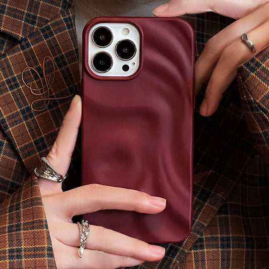 Winter Pleats Soft Matte iPhone Case – Red & White Editions