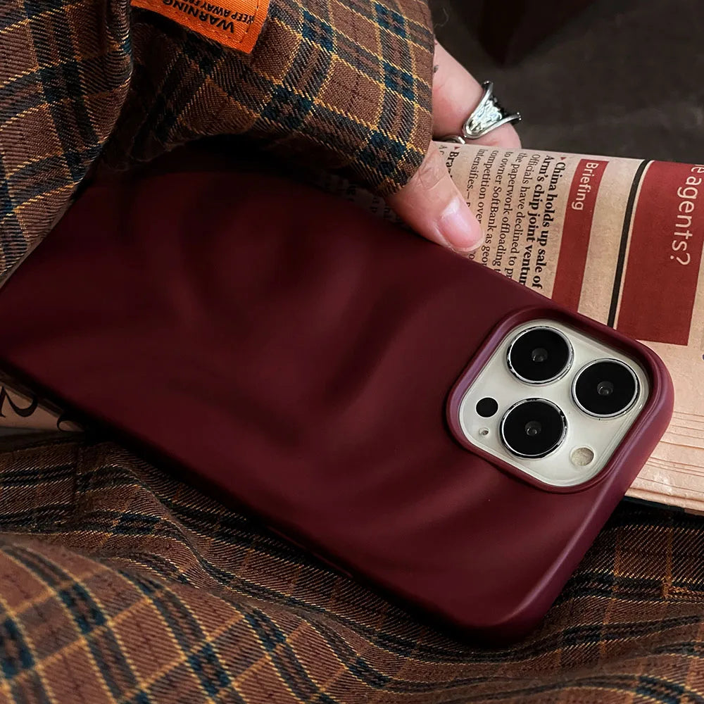 Winter Pleats Soft Matte iPhone Case – Red & White Editions