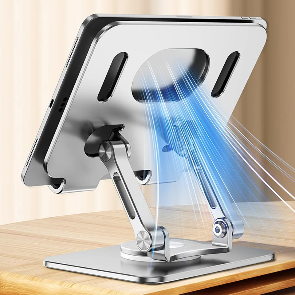 360° Rotating Tablet Stand – Foldable Aluminum Holder