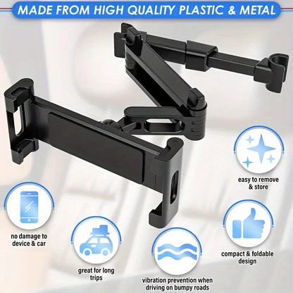 Universal Car Tablet Holder – 360° Headrest Mount