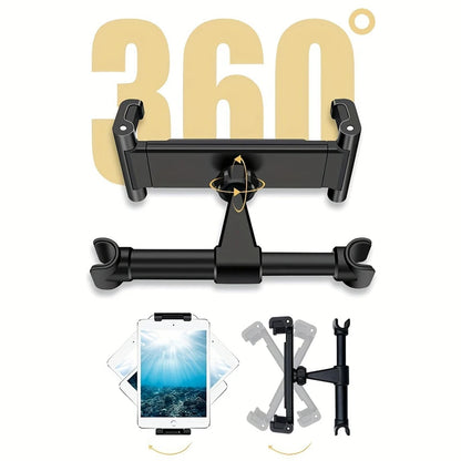 Universal Car Tablet Holder – 360° Headrest Mount