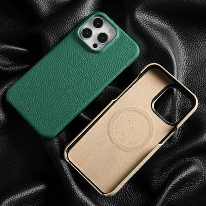 MagSafe Leather Case for iPhone 15/16 Pro/Max – Natural Cowhide