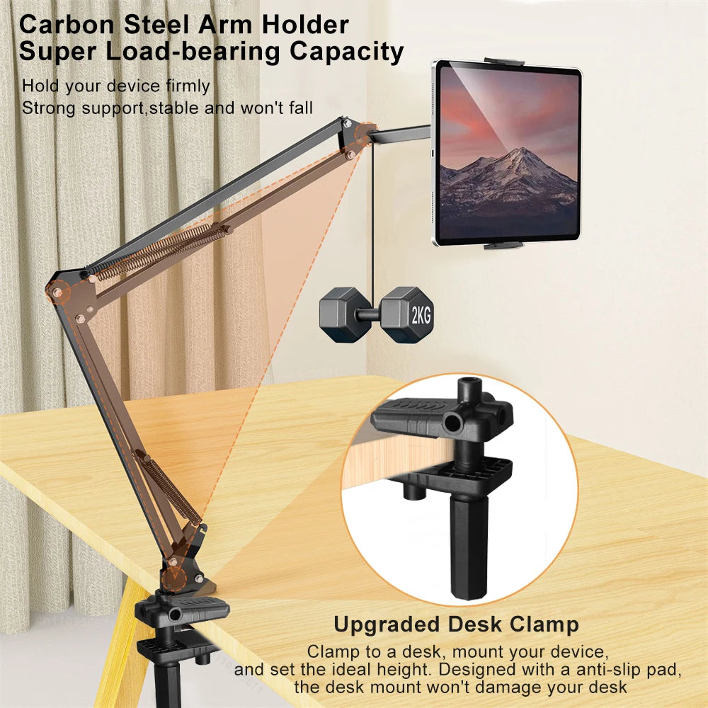 Long Arm Tablet Stand – Bed & Desk Compatible