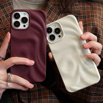 Winter Pleats Soft Matte iPhone Case – Red & White Editions