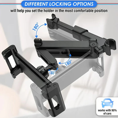 Universal Car Tablet Holder – 360° Headrest Mount