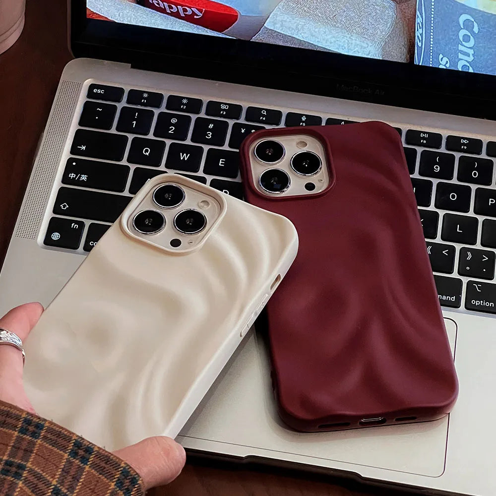Winter Pleats Soft Matte iPhone Case – Red & White Editions