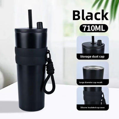 Ice Bully Car Thermos Cup – Ceramic-Lined, Large Capacity with Straw